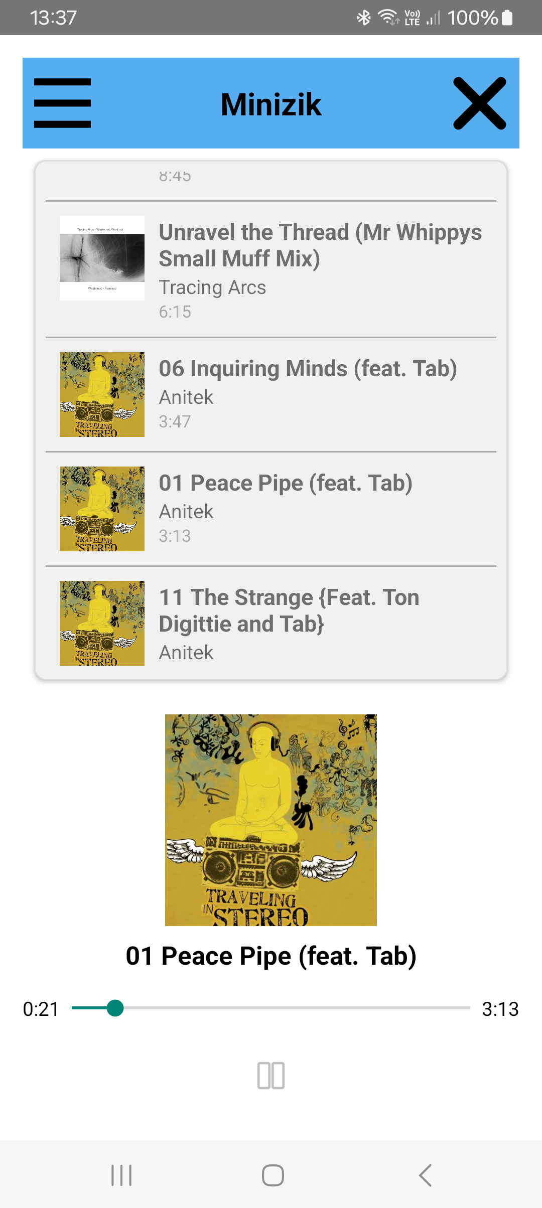 Screenshot of Minizik Player